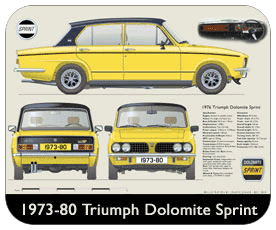 Triumph Dolomite Sprint 1973-80 Place Mat, Small